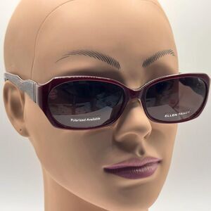 NOS Vintage Y2K Designer Sunglasses | Ellen Tracy | Futuristic Burgundy Plastic Ellen Tracy | Accessories | Ellen Tracy Sagitta Burgundy  main image 4